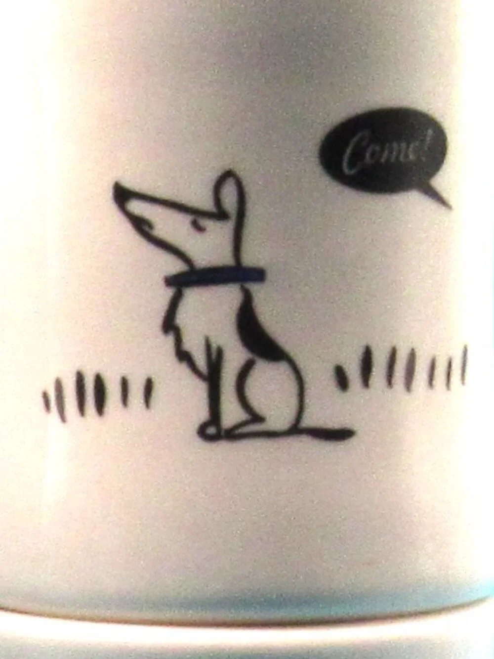 Bad Dogs White Diner-Style Mugs Set of 4 Excellent Condition Sit Stay Fetch Come